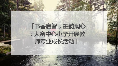 书香启智，墨韵润心：大窑中心小学开展教师专业成长活动